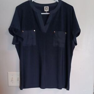 Anne Klein Dark Blue Top. #127
